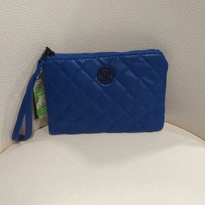 Badgley Mischka Quilted Blue Clutch